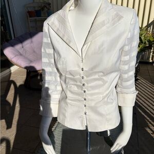 Elegant White Button-Up Women's Top